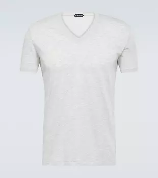 Футболка из хлопкового джерси Tom Ford, серый