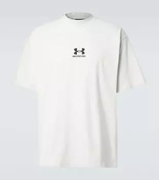Футболка из хлопкового джерси Under Armour x Balenciaga, Dirty White/Black