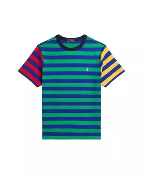 Футболка из хлопкового джерси в полоску для мальчиков Big Boys Polo Ralph Lauren, зеленый