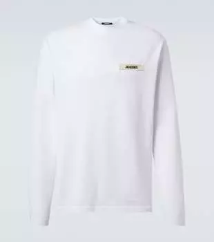 Футболка из хлопкового флиса с рубчиком Jacquemus, белый