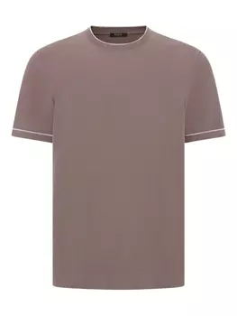Футболка из хлопкового крепа Boggi Milano, коричневый