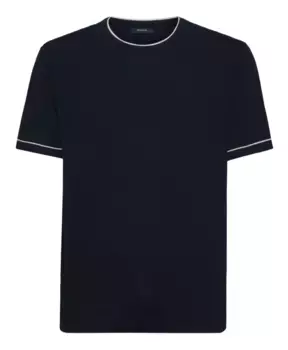 Футболка из хлопкового крепа Boggi Milano, синий