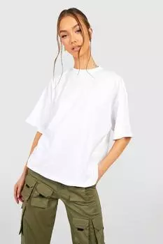 Футболка из хлопкового кроя Boohoo, белый