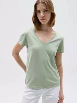 Футболка из хлопкового тона со скольжением av Ovs, цвет light green
