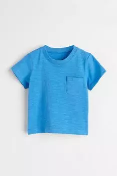 Футболка из хлопкового трикотажа H&M, синий