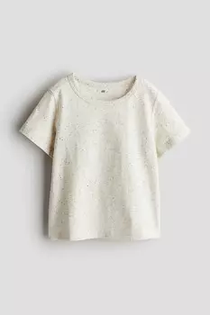Футболка из хлопкового трикотажа H&M, белый