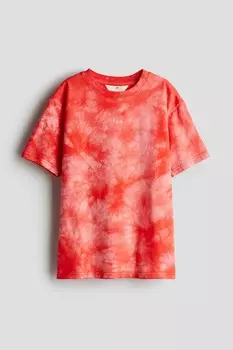 Футболка из хлопкового трикотажа H&M, красный