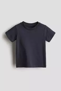 Футболка из хлопкового трикотажа H&M, синий