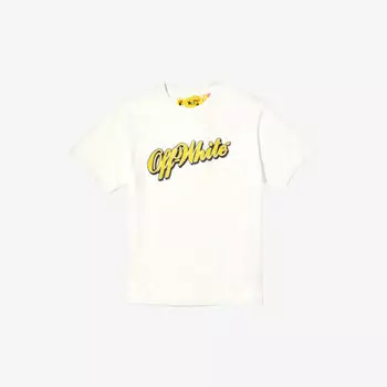 Футболка из хлопкового трикотажа с бейсбольным фирменным принтом 4–12 лет Off-White, белый