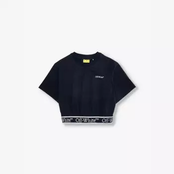 Футболка из хлопкового трикотажа с фирменным принтом 6-12 лет Off-White C/O Virgil Abloh, черный