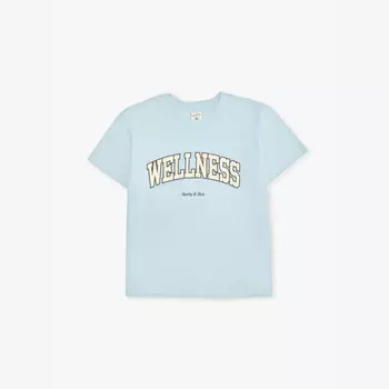 Футболка из хлопкового трикотажа с фирменным принтом Wellness для детей от 2 до 14 лет Sporty & Rich, синий