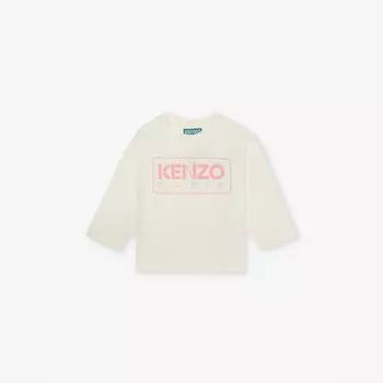 Футболка из хлопкового трикотажа с фирменным принтом и логотипом 6 месяцев-3 года Kenzo, белый