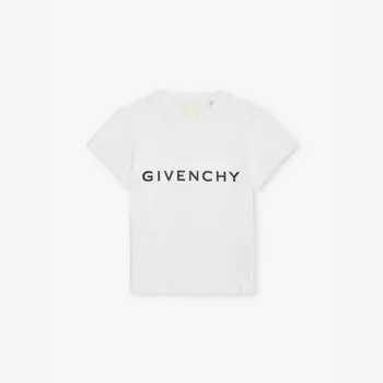 Футболка из хлопкового трикотажа с короткими рукавами и принтом логотипа для детей 4–12 лет Givenchy, белый