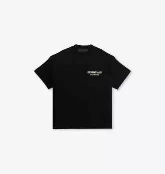 Футболка из хлопкового трикотажа с короткими рукавами и принтом логотипа для детей от 2 до 16 лет Fear Of God Essentials, черный