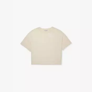 Футболка из хлопкового трикотажа с вышивкой бренда Giliane для детей 4-14 лет Burberry, бежевый