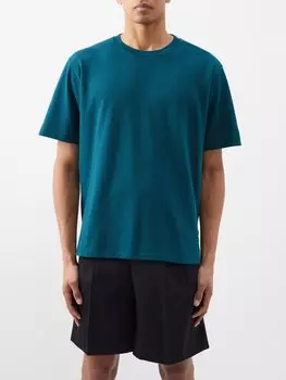 Футболка из хлопковой сетки с прошитыми плечами Auralee, зеленый