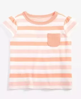 Футболка из хлопковой смеси Prairie Stripe для маленьких девочек First Impressions, розовый