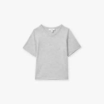 Футболка из хлопковой смеси с V-образным вырезом 13-14 лет Reiss, серый