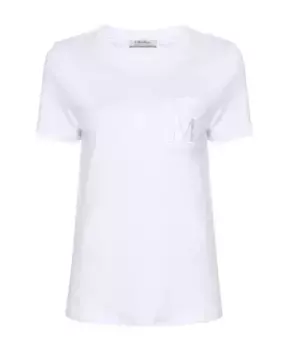 Футболка из хлопковой ткани мадера Max Mara, белый