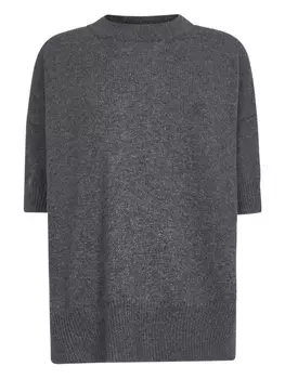 Футболка из кашемира с коротким рукавом Jil Sander, серый