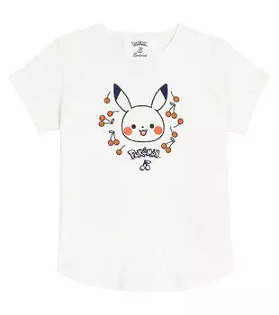Футболка из коллаборации с Pokmon Aada из хлопка с принтом Bonpoint, белый