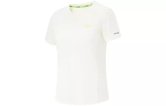 Футболка из коллекции Running, женская, молочно-белая Lining