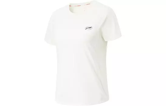 Футболка из коллекции Running, женская, молочно-белая Lining