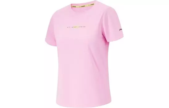 Футболка из коллекции Running, женская, розовая Lining