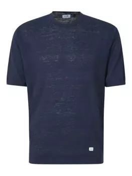 Футболка из льна C.P. Company, синий