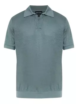 Футболка из льна Giorgio Armani, синий