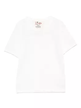 Футболка из льна MC2 Saint Barth Kids, белый