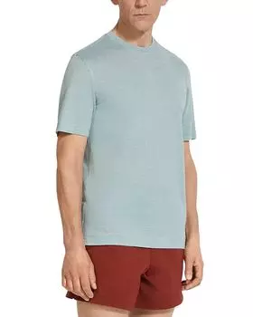 Футболка из льна Oasi Lino Regular Fit ZEGNA, синий