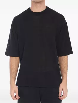 Футболка из льна Roberto Collina, черный