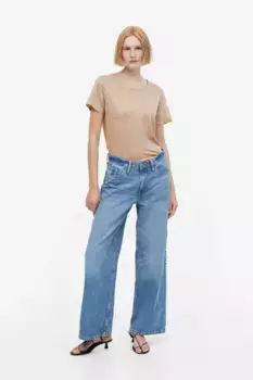 Футболка из льняного джерси H&M, бежевый