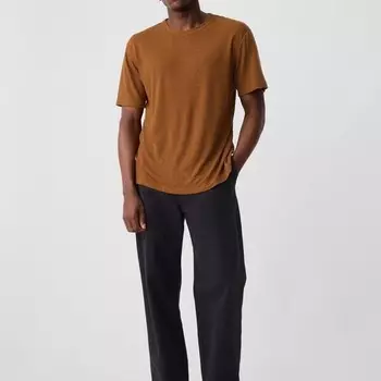Футболка из льняной смеси Gap, коричневый