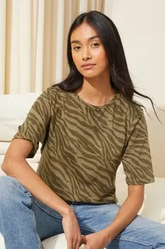 Футболка из легкого джерси с животным принтом Friends Like These, зеленый