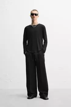 Футболка из лиоцелла ZARA, черный