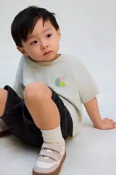 Футболка из махровой хлопчатобумажной ткани H&M, зеленый