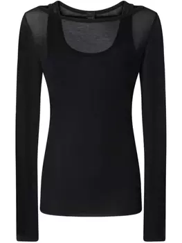 Футболка из марли с длинными рукавами PINKO, черный