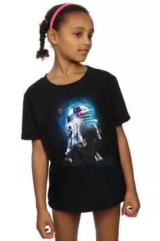 Футболка из матового хлопка «Последние джедаи» R2-D2 Star Wars, черный