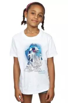 Футболка из матового хлопка «Последние джедаи» R2-D2 Star Wars, белый
