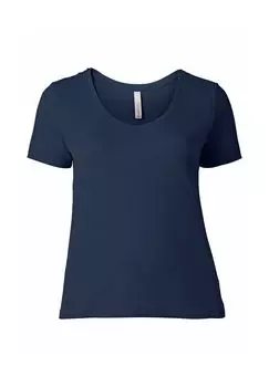 Футболка из мелкого ребристого качества sheego, цвет Marine