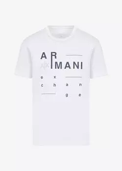 Футболка из мерсеризованного хлопка с логотипом Armani Exchange, белый