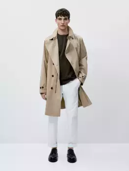 Футболка из мерсеризового хлопка с коротким рукавом Massimo Dutti, хаки
