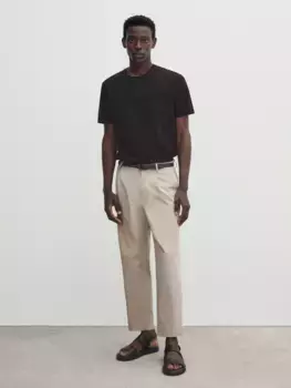 Футболка из мерсеризового хлопка с коротким рукавом Massimo Dutti, синий