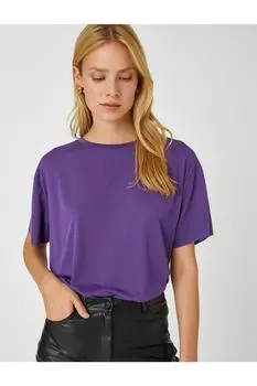 Футболка из модальной смеси Koton, фиолетовый