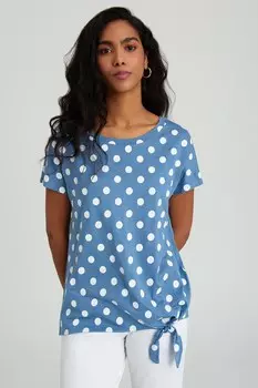 Футболка из модала с боковым узлом Greenpoint, белый