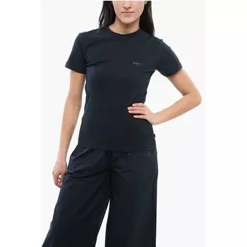 Футболка из монохромного хлопка с круглым вырезом Woolrich, Blue