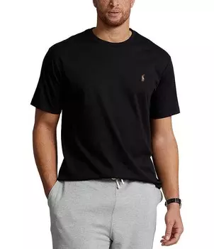 Футболка из мягкого хлопка с короткими рукавами Polo Ralph Lauren Big & Tall, черный