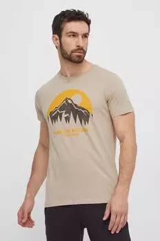 Футболка из натурального хлопка Fjallraven, бежевый
